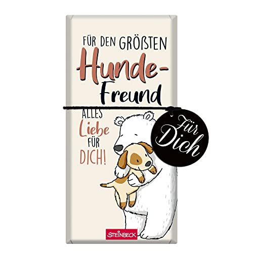 STEINBECK Hundefreund Geschenk-Schokolade 100g Tafel - Für den größten Hundefreund - Tierliebhaber Hund Freundschaft