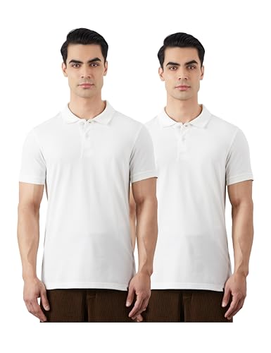 Image of Amazon Brand - Symbol Men's Cotton Rich Solid Polo Tshirt | Collar Tshirts | Half Sleeves | Plain-Regular Fit (Available in Plus Sizes and Combo Pack of 2)
