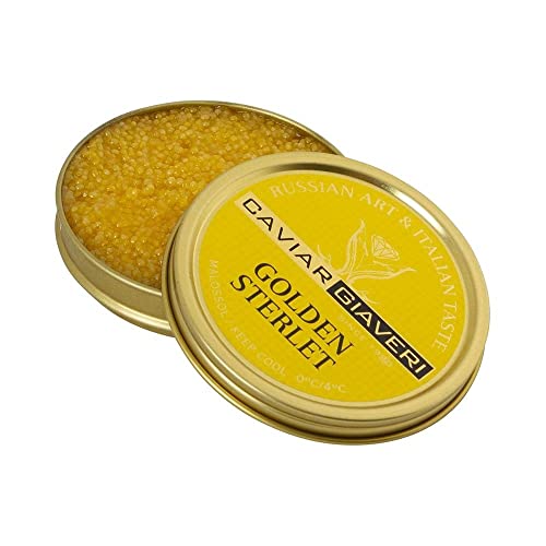 Caviar Giaveri Kaviar Golden Sterlet vom Albino Stör - Limited Edition - Acipenser ruthenus Störrogen italienische Zucht 30gr