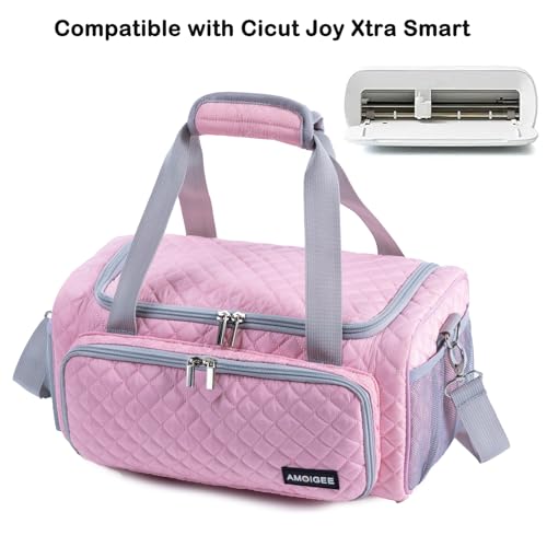 Image of AMOIGEE Carrying Case for Cricutt Joy Xtra, Joy Extra Bag, Full Open Case with Pockets for Cricutt Joy Xtra Accessories and Tools, Dust Cover, Mat