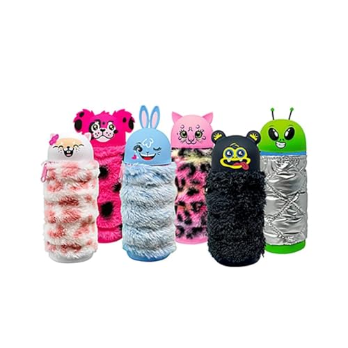 Mitama Astuccio Allungabile in Silicone, Design Gatto Kawaii, Rosa e Bianco