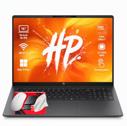 Image of HP 16 inch Touchscreen AI Laptop Intel Ultra 7 255U 32GB 1TB Mica Silver