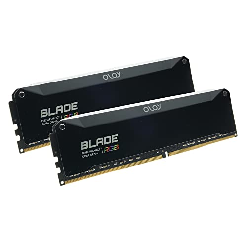 Image of OLOy DDR4 RAM 16GB (2x8GB) Piano Black Blade RGB 3600 MHz CL18 1.35V 288-Pin Desktop Gaming UDIMM (MD4U0836181BRPDA)