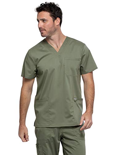 Image of Cherokee WW Revolution V-Neck Scrub Top for Men with 3 Pockets