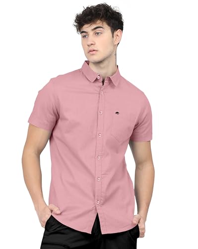 Image of BRUCEWANE Men's 100% Cotton Half Sleeve Shirt