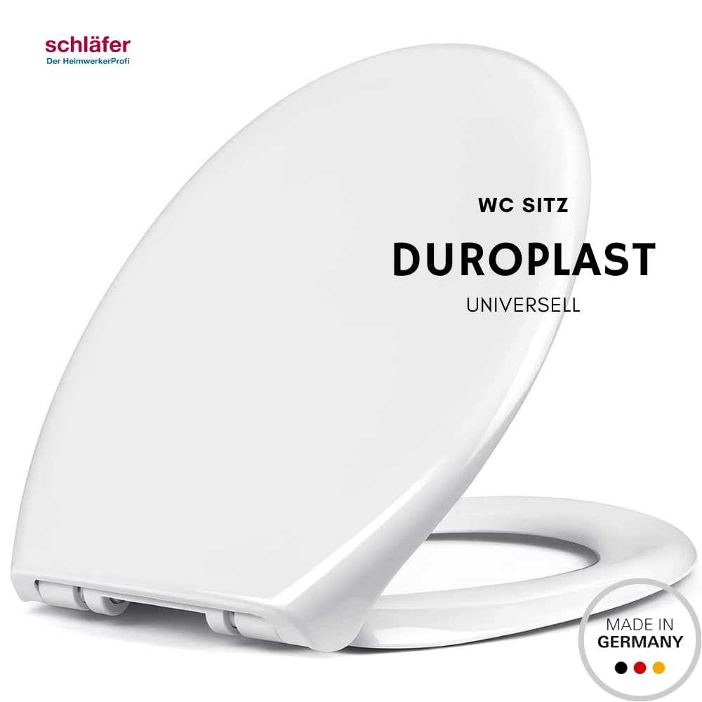 Schläfer 4637201 | Sedile Copriwater Soft Close ammortizzata Fissaggio Rimovibile Take Off Sedile Wc Universale in Duroplast Bianco funzione Quick Release, Mod. Monza