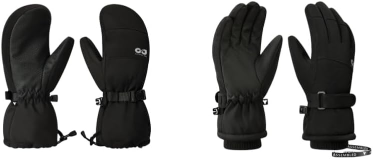 2 Pair Kids Ski Snow Mittens Gloves Waterproof Cold Weather Winter Skiing Snowboarding Gloves with Hands Warmer Pocket Wrist Strap