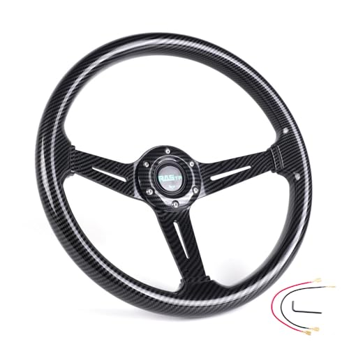 RASTP Universal Racing Steering Wheel, 13.8''/350MM 6 Bolts ABS Steering Wheel