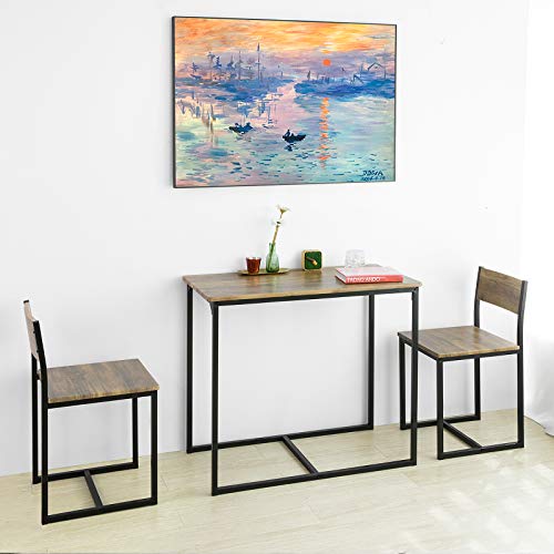 SoBuy OGT36-N Set tafel en 2 Stoelen Eettafel met 2 Stoelen voor Keuken Eetkamer Woonkamer - Image 3