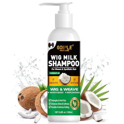 Wig Shampoo for Human & Synthetic Wigs Detangle and Anti-Frizz Adds Body & Volume Hydrates & Moisturizes Promotes Silkiness & Shine Easy Combing | Wig Shampoo for Synthetic Wigs Gently Cleanses