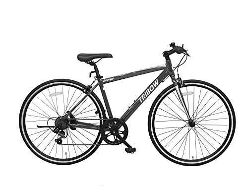 TRIBOW(トリボー) クロスバイク 9.0 軽量 アルミフレーム シマノ製 7段変速 700×25C 6色 (グレー)