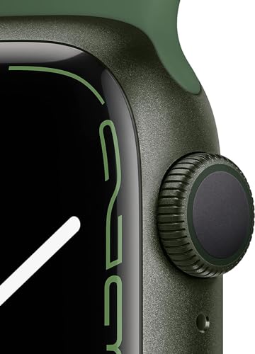 Image of Apple Watch Series 7 (GPS + Cellular, 41mm) Green Aluminum Case with Clover Sport Band, Regular (Renewed)