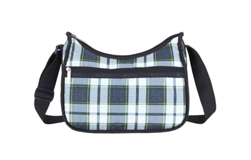 LeSportsac Deep Blue Tartan Classic Hobo Crossbody Bag + Cosmetic