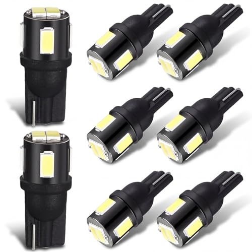 Honoson 906 LED Bulbs 5630 LED T10 Wedge Base Marine Boat Light Bulb Replacement Light Bulb All-round Mast Anchor Navigation Lights for Kayak Sailboat Pontoon Boat DC12V White(8 Pieces)
