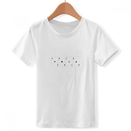 T-Shirt Blanc Ras du Cou Garçon Grand Format Motif Coeur Diamant Imprimé Multicolore