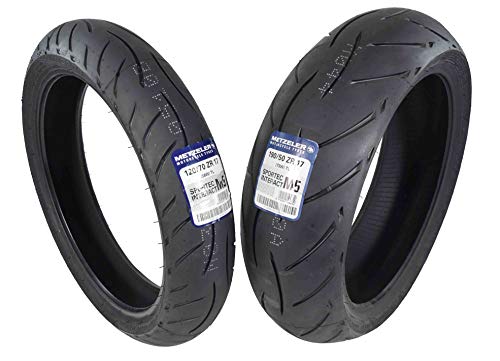 Metzeler Sportec M5 Front and Rear Motorcycle Radial Sport Bike Tires Set (120/70ZR17 Front 190/50ZR17)