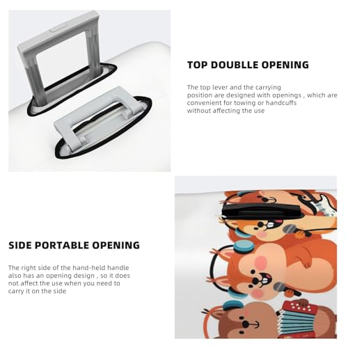 Squirrels Cartoon Band Luggage Covers For Suitcase Travel Suitcase Cover Protector Anti Scratch Covers For 29-32 Inch Luggages Xl 5