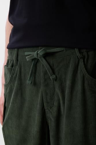 Image of SNITCH Men Cargo Pants | Relaxed Fit with Drawstring Waist & Ribbed Texture | Durable Polyester Fabric for Casual & Streetwear Style