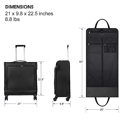 Bukere Wheeled Garment Bags with TSA Locks for Travel - 4 Spinner Wheels, Separate Suit Compartment for Men and Women