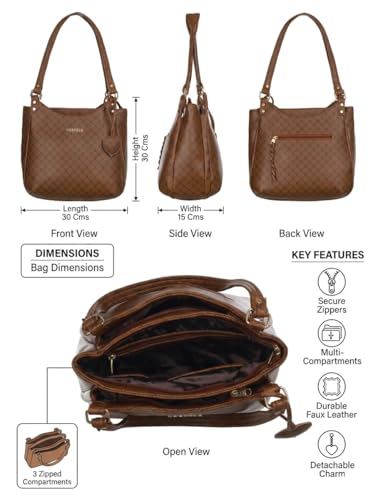 Image of Fostelo Women's Blossom Luxe Satchel Tote Handbag for Women | Ladies Purse | Stylish Shoulder Bag | Gift For Women
