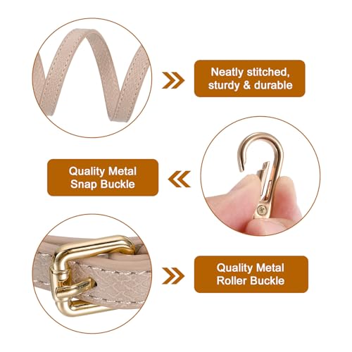 Image of uxcell Leather Bag Strap Replacement Adjustable Crossbody Bag Straps Conversion for Shoulder Bag Handbag Purse, Apricot, Gold Buckle