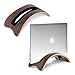 Produktbild SAMDI Vertikaler Ständer für MacBook Laptop, Holz Schutzhülle Notebook Ständer Halterung mit 4 Soft Silikon fügt Ersatz für Apple MacBook Air Pro Retina Black Walnut