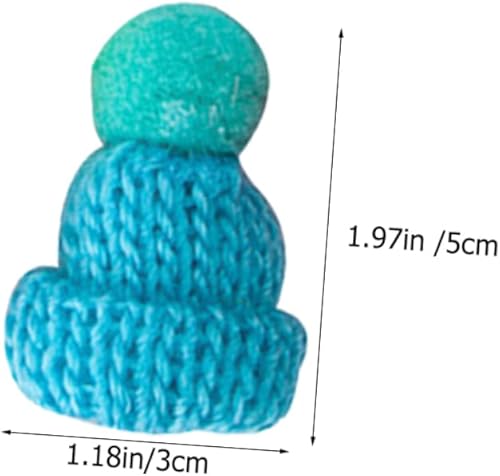 Miniatura 9 de Alasum 10pcs Mini Accesorios para el Cabello Sombreros Mini Sombrero de Lana Mini Muñeca Sombrero Navidad Mini Tejer Sombreros de Navidad en