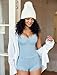 Avidlove Women Cami Pajama Set Sexy Lingerie Side Slit Sleepwear Lace Trim Short PJ Set with Shorts Light Blue S