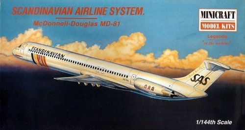 Maquette avion McDonnell Douglas MD-81 SAS 1:144 Minicraft kit plastique