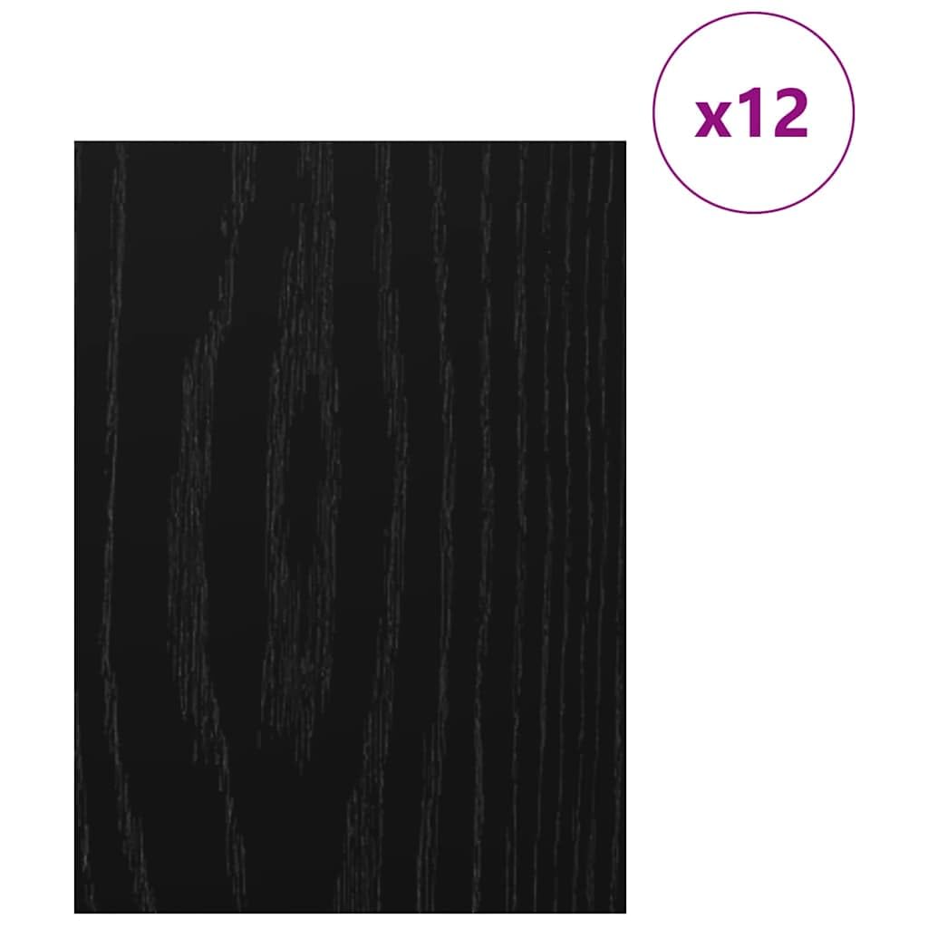 Panneaux décoratifs en Bois d'ingénierie 12 pièces chêne Noir Dimensions 30 x 42 x 0,27 cm Support Support Support décoration intérieur Bricolage Loisirs créatifs