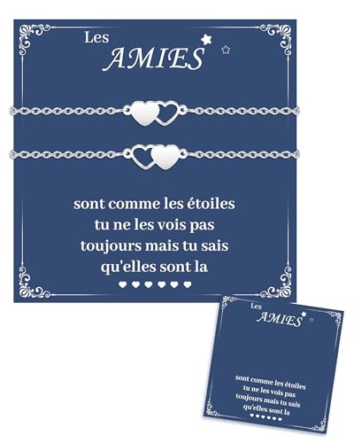 CheersLife Cadeau Meilleure Amie,Bracelet D'amitié pour 2,Bracelet Amitié Fille,Cadeau Amie Femme,Anniversaire Femme Sœurs