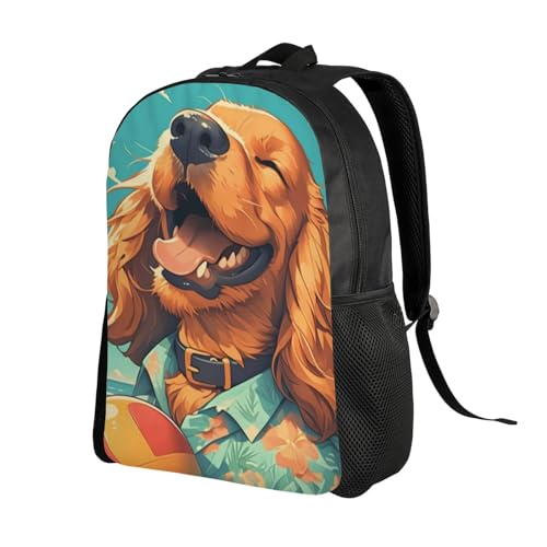High Capacity Cocker Spaniel Playing with A Ball Backpack Large Multipurpose Bag Double Zipper Backpack Unisex 16 Inch2