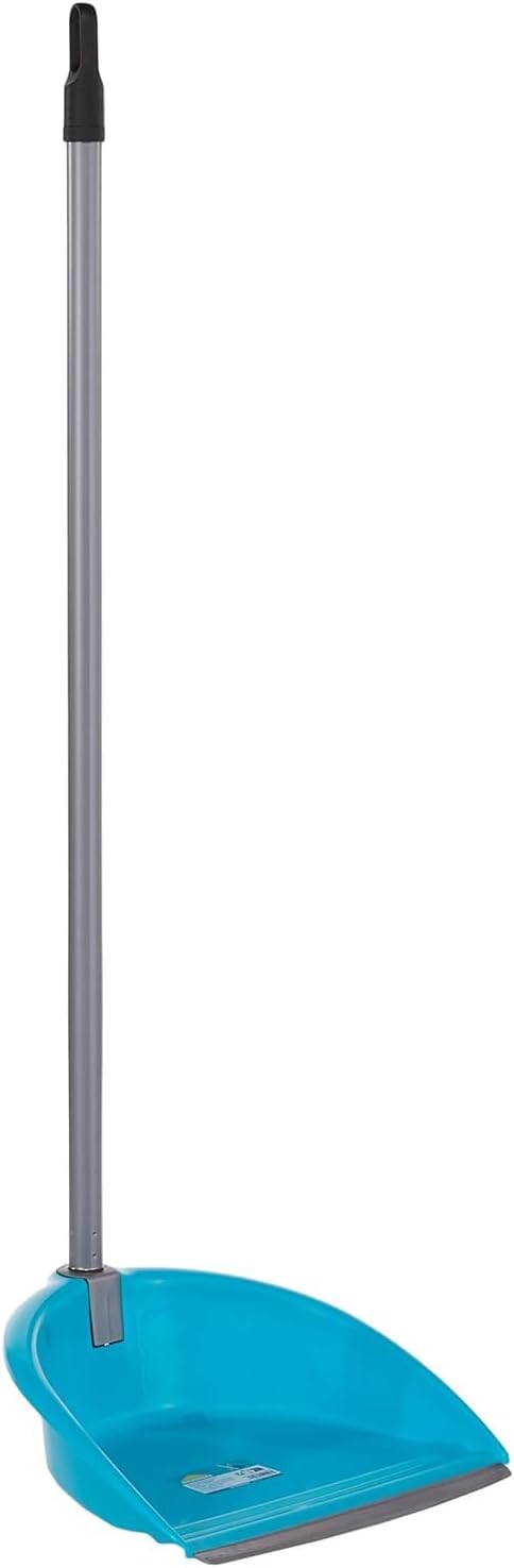 Rozenbal Dustpan With Rubber Blade Long-Handled Folding