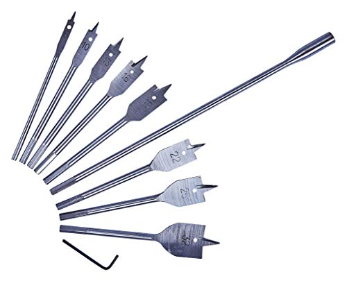 Amtech F1435 Am-Tech Jeu de mèches à Bois Plates avec rallonge 30,5 cm, Claire