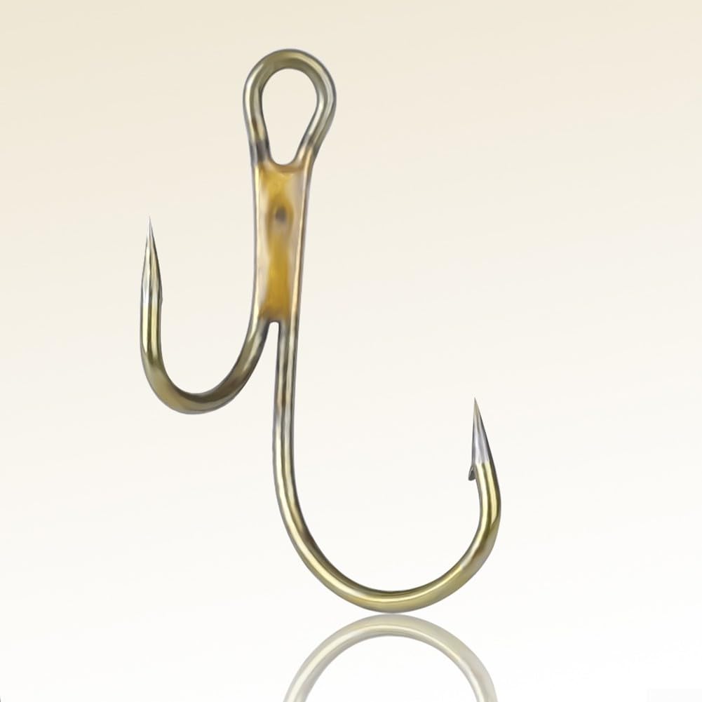 Double Fishing Hook, High Carbon Steel, Barbed Hook, Zander Fishhooks, 20pcs Pack, (1#)
