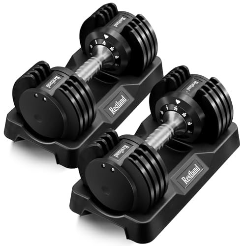 5-in-1 Adjustable Dumbbell Set of 2 (25lb Pair), 5 Weight