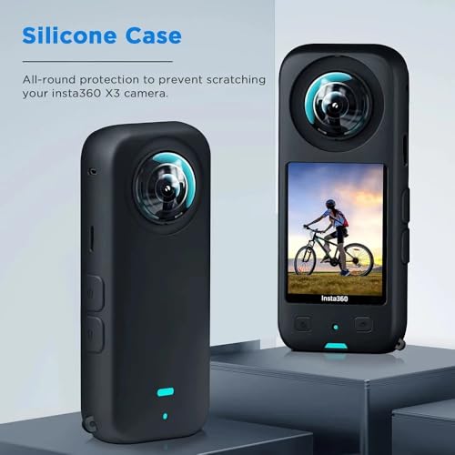 Image of Insta 360 One X3 Silicon Cover Camera Protection Accessories with Protective Frame Sports Camera Black Cover