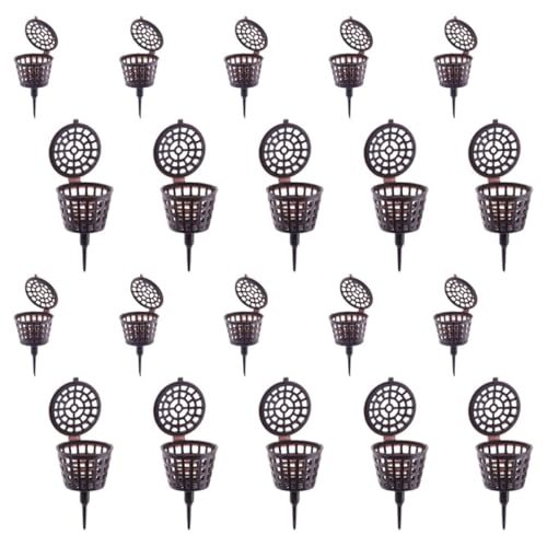 DECHOUS Caja de Fertilización para Bonsáis Tapa Set de 20 Piezas 10 Grandes y 10 Pequeños de Plástico Reutilizable para Jardinería Contenedor para Abono de Orquídeas y Plantas en