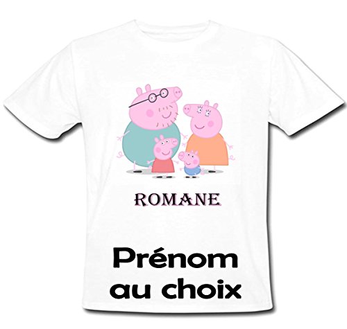 GRAVOPHOTO - Tshirt personnalisé Peppa Pig prénom et Taille au Choix