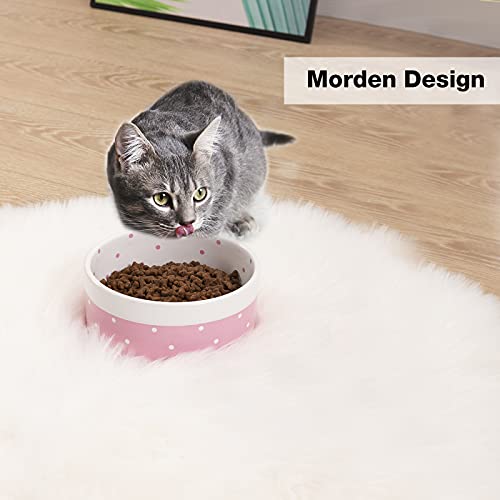 Ihoming Cat Dog Bowl, Cute Ceramic Food or Water Bowl, 2.5 Cups Capacity, Indoors Bowl for Pets, Pink - Image 5