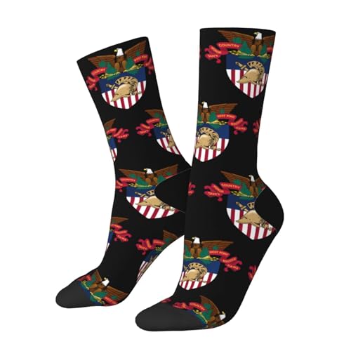 U.S. Military Academy Coat of Arms Socks For Men Women Outdoor Sports Running Hiking Wicking Crew Socks