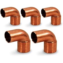 SUPPLYGIANT DDTO0012-5 90 degrees Short Turn Street Elbow Copper Fittings, 1/2