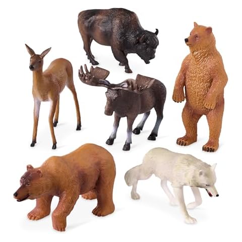 Terra by Battat – Wild Animal Figurines – 6 North American Animals – Bears, Wolf, Moose & More – Animal Toys For Kids – 3 Years + – North American Animals Set 2 Cover
