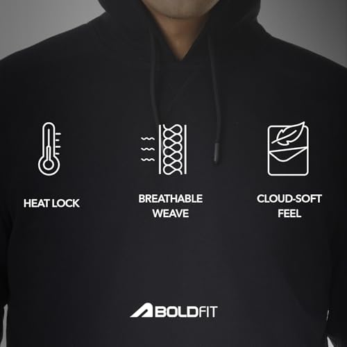 Image of Boldfit Hoodies for Man Hooded Sweatshirt for Man Solid Hoodie for Men Stylish Huddy for Men Regular Fit Sweatshirts for Boys with Hoodie Mens Hooded Sweatshirt with Pockets