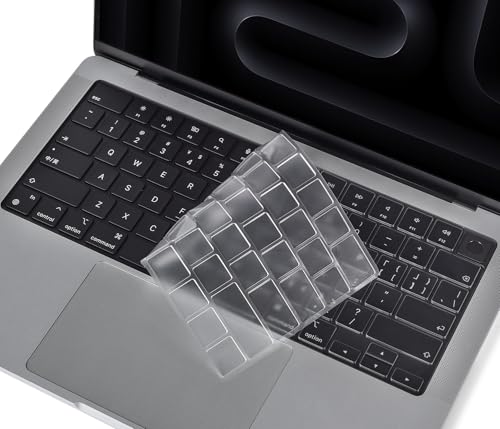 Premium Keyboard Cover Ultra Thin Protector Skin for 2025-2021 MacBook Pro 14 16 inch M4 M3 M2 M1 Pro/Max, MacBook Air 15