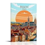 Dijon Frankreich, Vintage-Reise-Poster, Kunstwerke, 