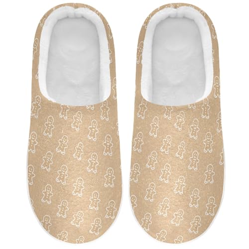 Fuzzy Memory Foam Slippers for Women/Men Line Cookie Man Pattern Fluffy Winter House Shoes Indoor and Outdoor2
