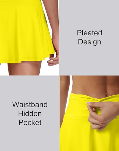Image of Women's High Waist Pleated Tennis Skirt with 4 Pockets Lightweight Athletic Golf Skorts Skirts for Running Workout