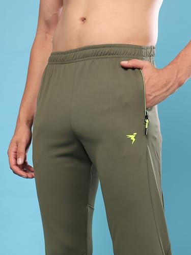 Image of TECHNOSPORT Mens Polyester Slim Fit Activewear Track Pant with SPF50+ for Running, Workout Wear Antimicrobial & Quick Dry