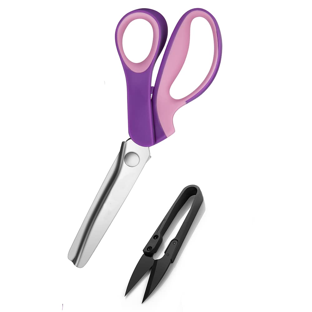 Astrowinter Purple Pinking Shears By - Zig-Zag Scissor For Fabric Leather & Paper - Pinking Dressmaking Sewing Scissors Aw-046-Uk-D